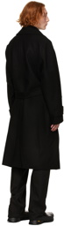 Solid Homme Black Oversized Twill Coat