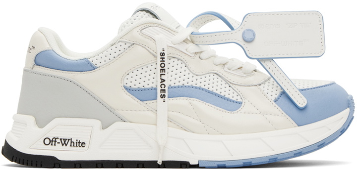 Photo: Off-White White & Blue Kick Off Sneakers