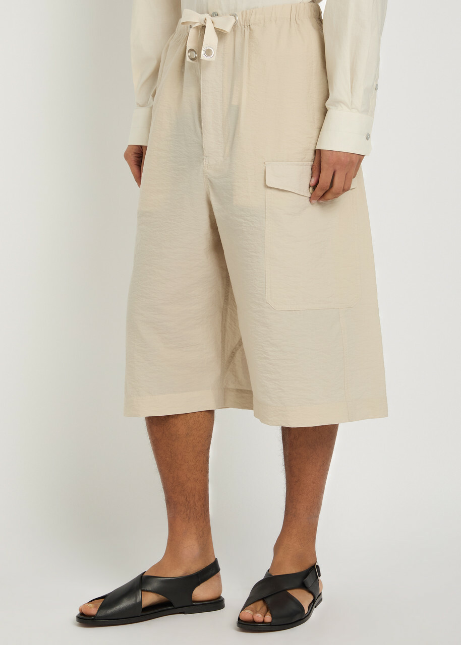 Lemaire Cotton-blend Cargo Shorts Off White