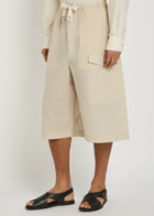 Lemaire Cotton-blend Cargo Shorts Off White
