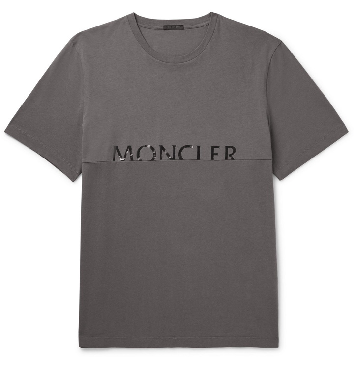 Photo: Moncler - Logo-Print Cotton-Jersey T-Shirt - Gray