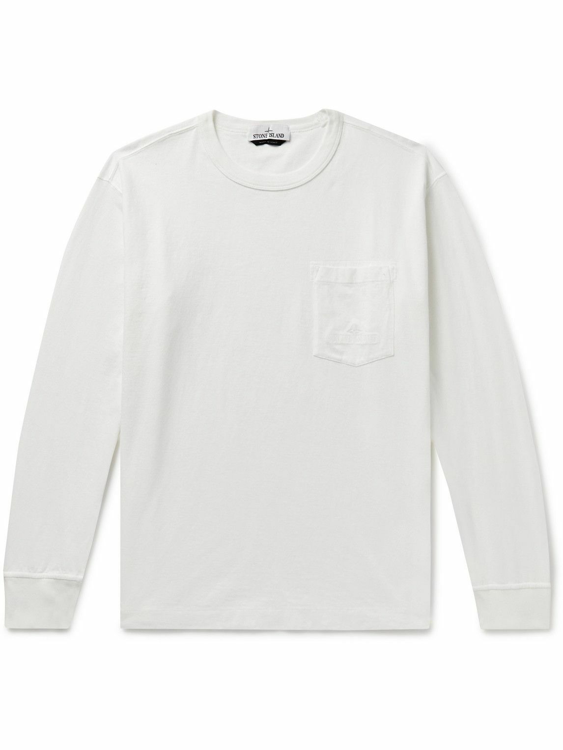 Stone Island - Logo-Embroidered Garment-Dyed Cotton-Jersey T-Shirt