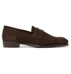 Kingsman - George Cleverley Suede Penny Loafers - Brown