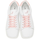 Joshua Sanders White and Pink Square Toe Sneakers