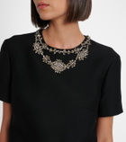 Valentino Crepe Couture embellished wool and silk minidress