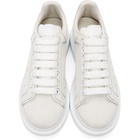 Alexander McQueen White and Grey Suede Paneled Oversized Sneakers