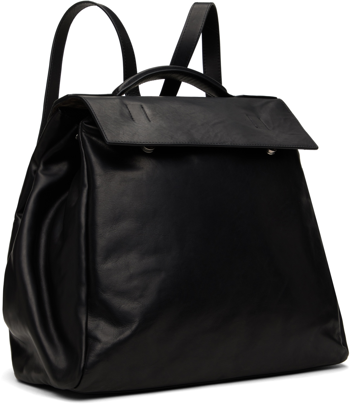 Dries Van Noten Black Leather Backpack Dries Van Noten