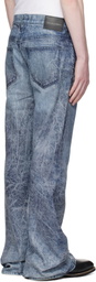COÛT DE LA LIBERTÉ Navy Jimmy Ecru Twill Flare Jeans