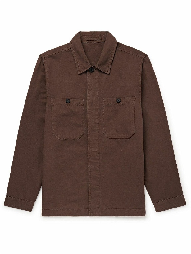 Photo: Mr P. - Garment-Dyed Cotton and Linen-Blend Twill Overshirt - Brown