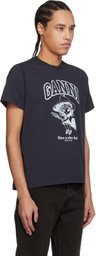 GANNI Black Basic Cotton Witch Relaxed T-shirt