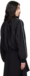 ALAINPAUL Black Gathered Neck Track Jacket