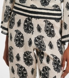 Johanna Ortiz Printed linen wide-leg pants