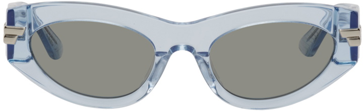 Photo: Bottega Veneta Blue Cat-Eye Sunglasses