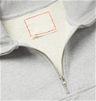 Jeanerica - Fleece-Back Mélange Organic Cotton-Jersey Half-Zip Sweatshirt - Gray