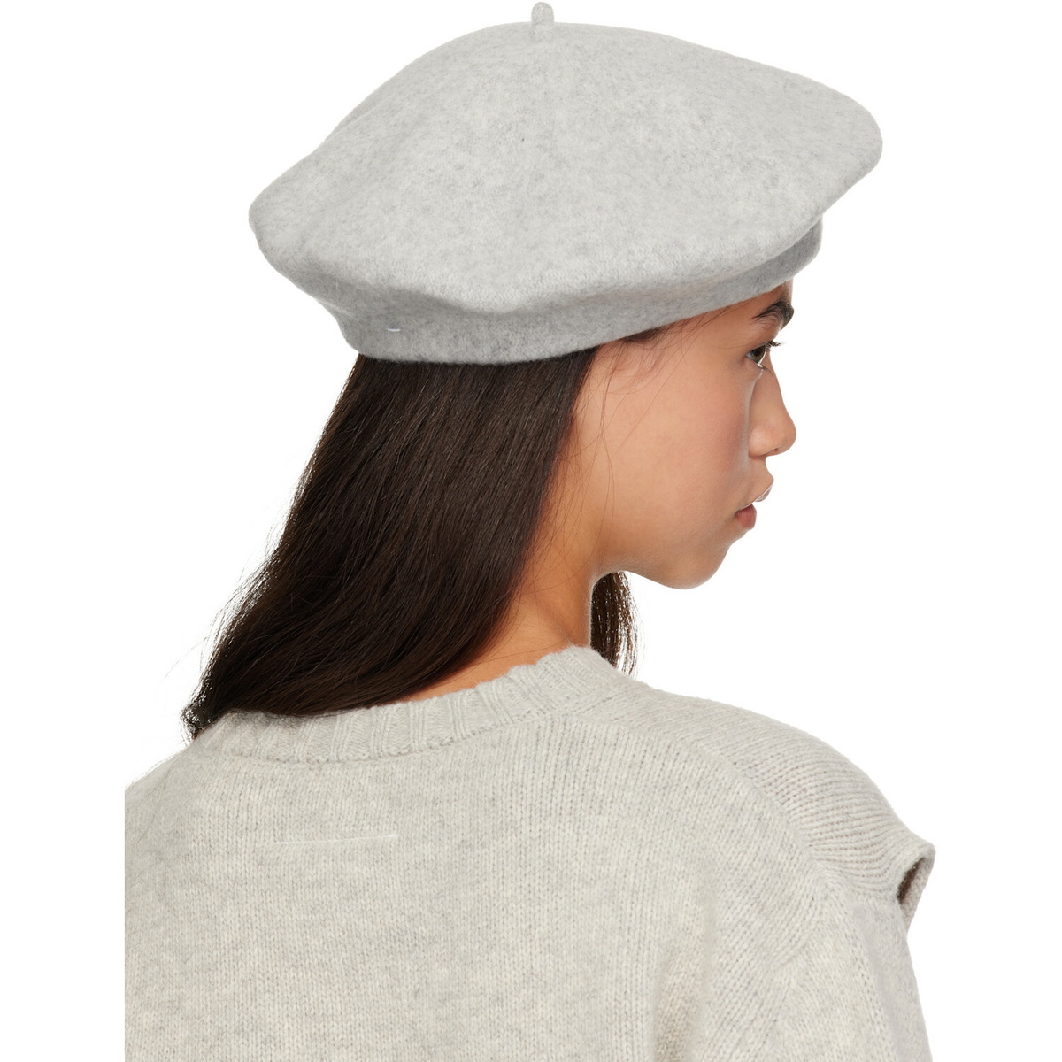 Maison Margiela Gray 4-Stitch Wool Beret