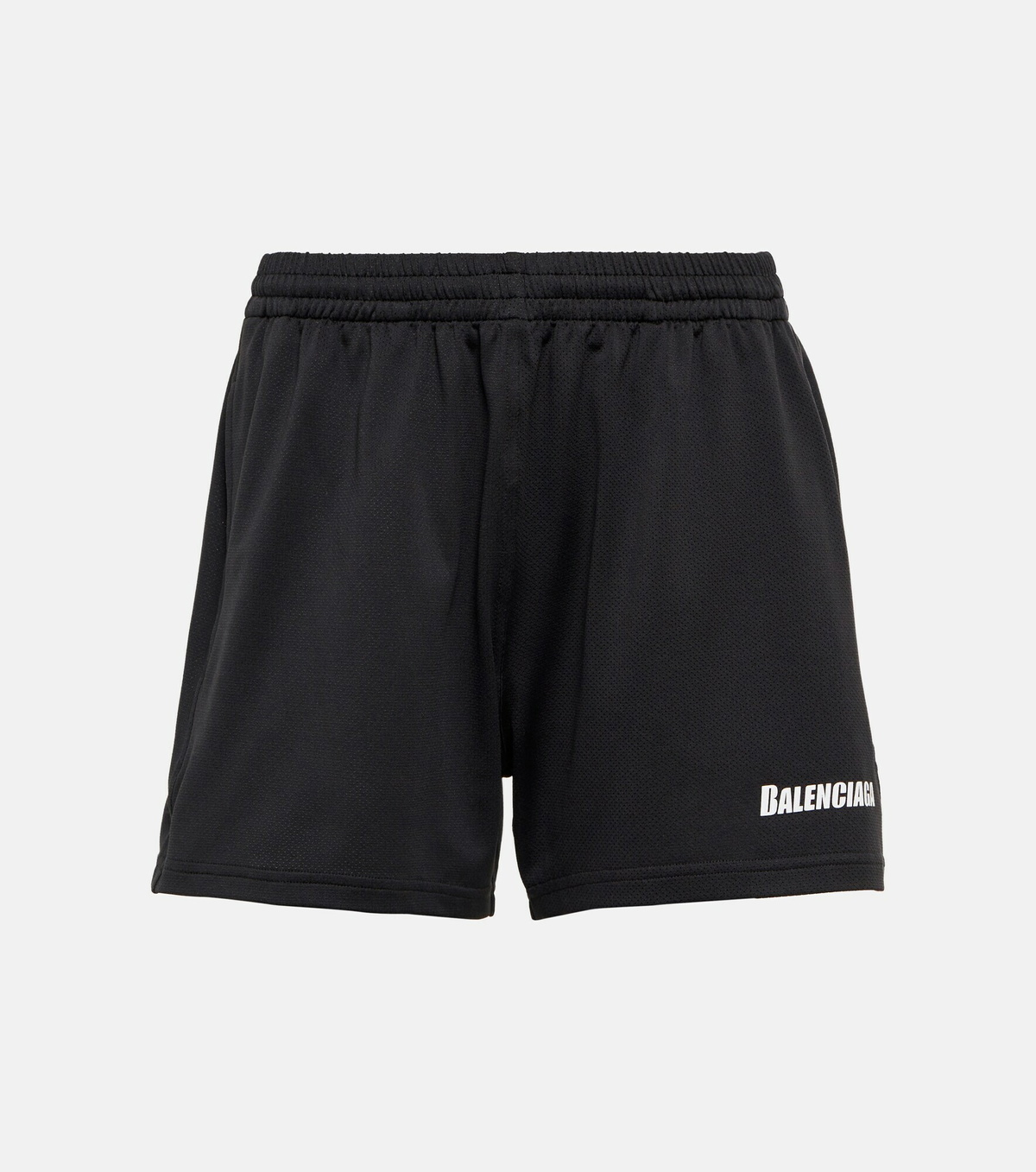 Balenciaga Balenciaga Black technical fabric short with logo