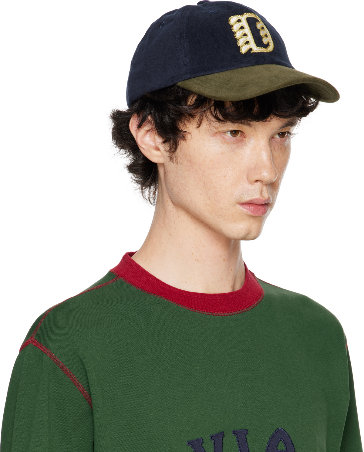 Drake's Navy & Khaki Moleskin Baseball Cap