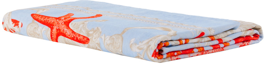 Versace Blue Barocco Sea Beach Towel