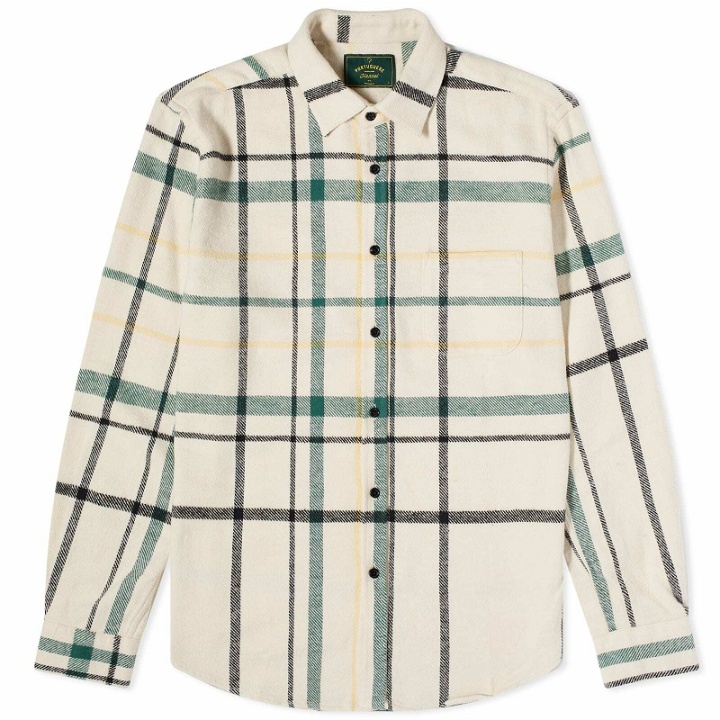 Photo: Portuguese Flannel Men's Displacement Check Shirt in Catural/Forest