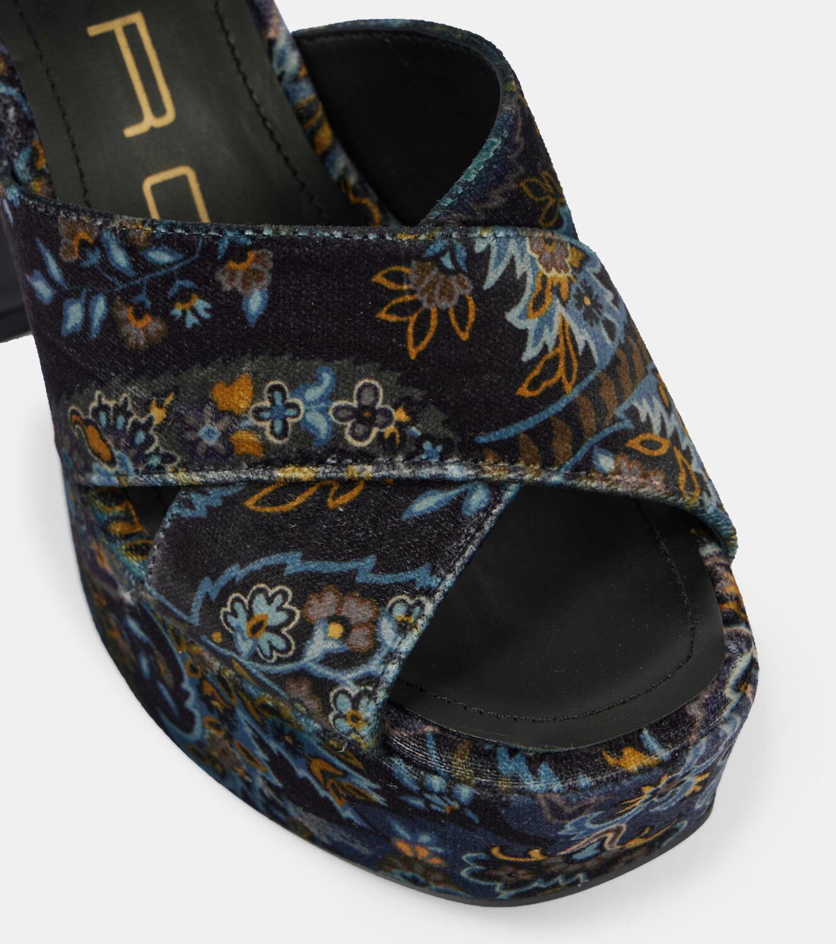 Etro Floral velvet platform sandals