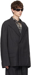 Acne Studios Gray Peaked Lapel Blazer