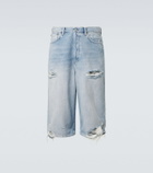 Acne Studios Distressed denim Bermuda shorts