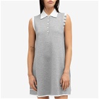 Thom Browne Women's Hector Intarsia Polo Mini Dress in Light Grey