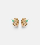Shay Jewelry 18kt gold (750/1000) earrings with diamonds and emeralds