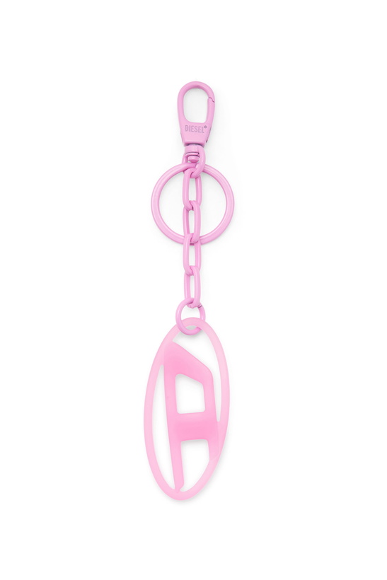 Photo: Diesel Oval D charm/key ring in metal and resin - Charms and Keyrings - Unisex - Pink