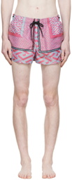 Versace Underwear Pink Polyester Swim Shorts