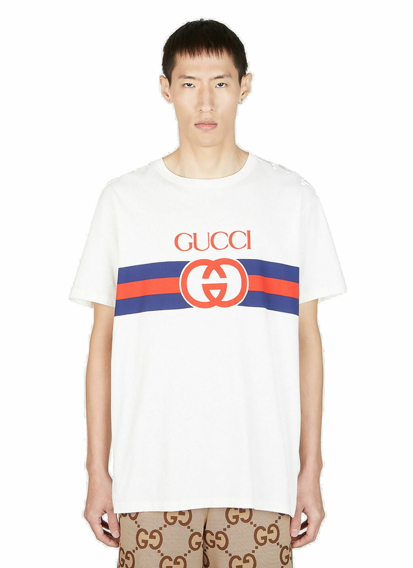 Photo: Logo Print T-Shirt in White