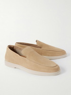 Frescobol Carioca - Miguel Leather-Trimmed Suede Loafers - Neutrals