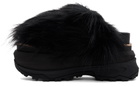 sacai Black Faux-Fur Sandals