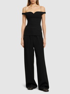 PHILOSOPHY DI LORENZO SERAFINI Off-the-shoulder Tech Crepe Top