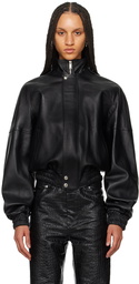 LU'U DAN Black Raglan Leather Jacket