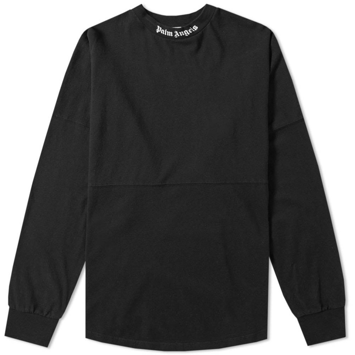 Photo: Palm Angels Long Sleeve Mock Neck Tee Black & White