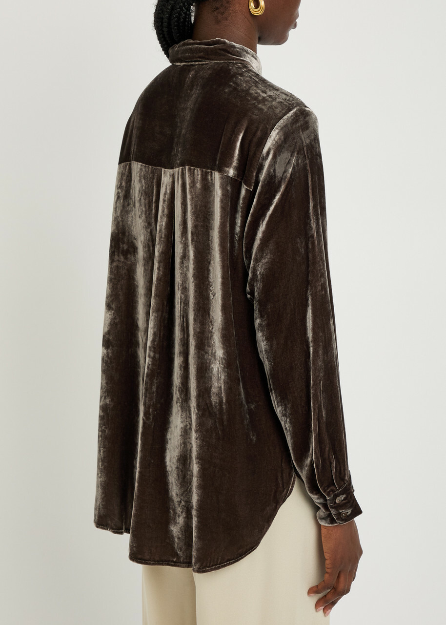 Eileen Fisher Velour Shirt Brown