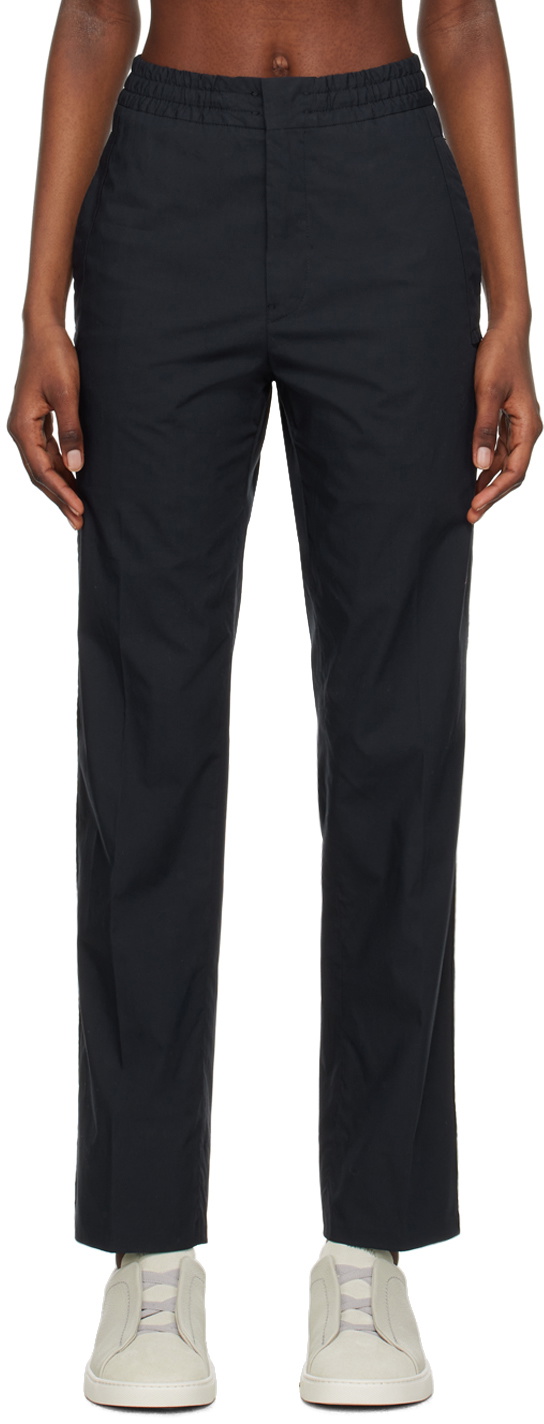 ZEGNA Navy Elasticized Trousers