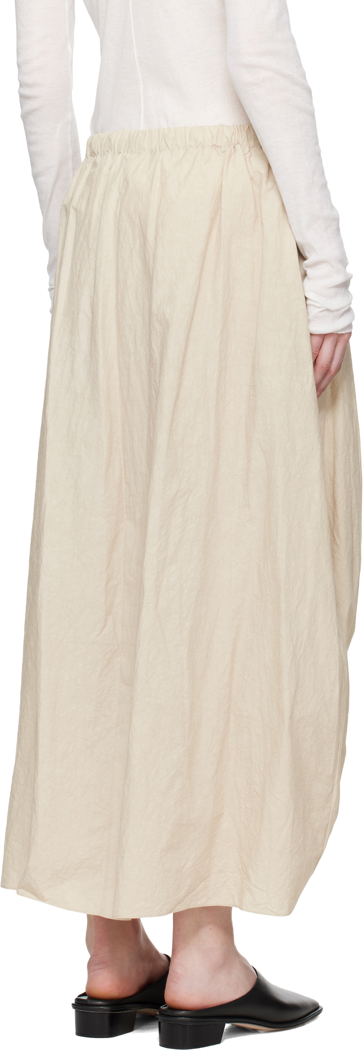 Lauren Manoogian Off-White Twist Midi Skirt