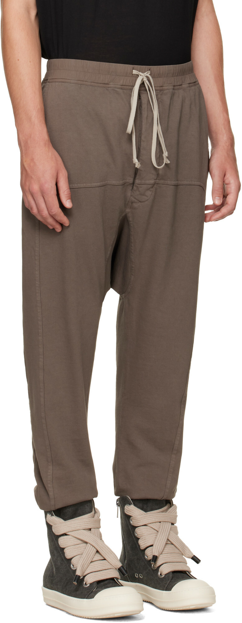 Rick Owens DRKSHDW Brown Tower Prisoner Drawstring Sweatpants