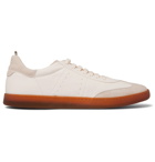 Officine Creative - Kombo Nubuck-Trimmed Leather Sneakers - Neutrals
