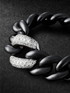 SHAY - Link Medium White Gold, Ceramic and Diamond Ring - Black