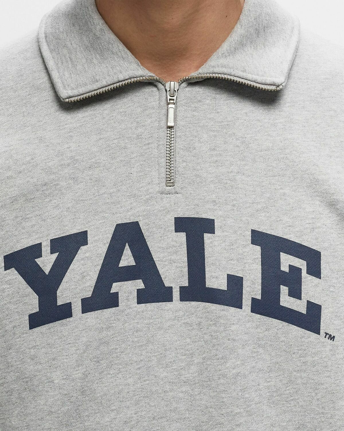 Les Deux Yale Logo Half Zip Sweatshirt Grey Half Zips