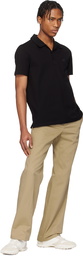 Courrèges Black 'AC' Piqué Polo