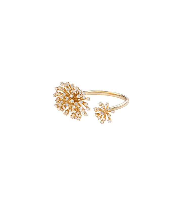 Photo: Sydney Evan Burst Flower 14kt gold ring with diamonds