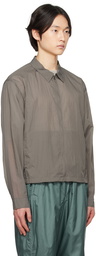 AMOMENTO Gray Zip-Up Shirt