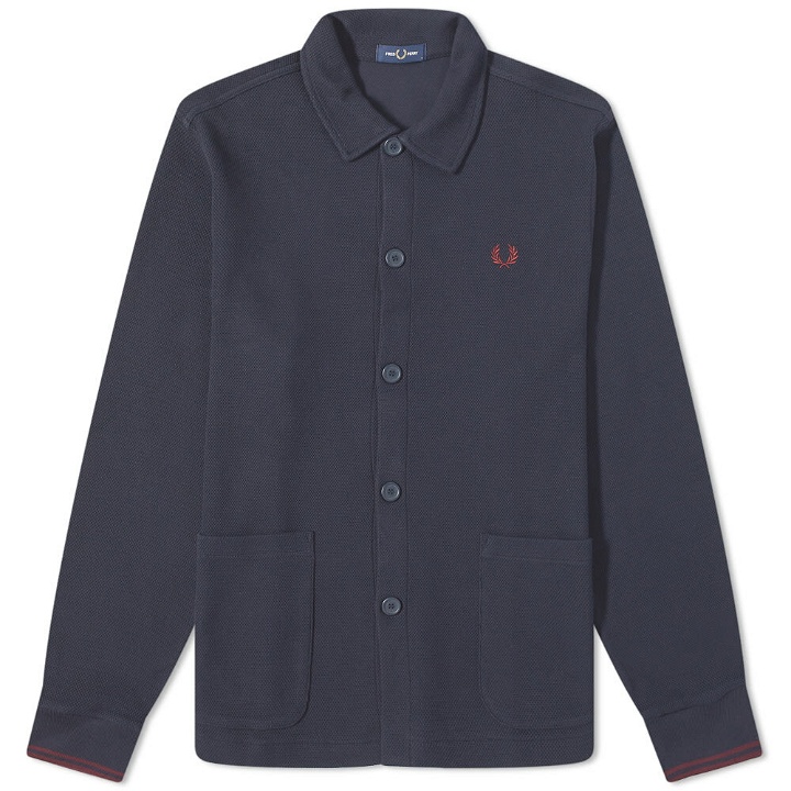 Photo: Fred Perry Authentic Men's Button Down Pique Shirt in Navy