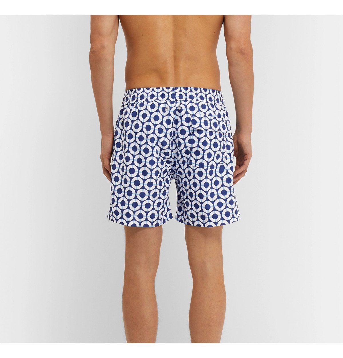 Pink House Mustique - Mid-Length Printed Swim Shorts - Blue