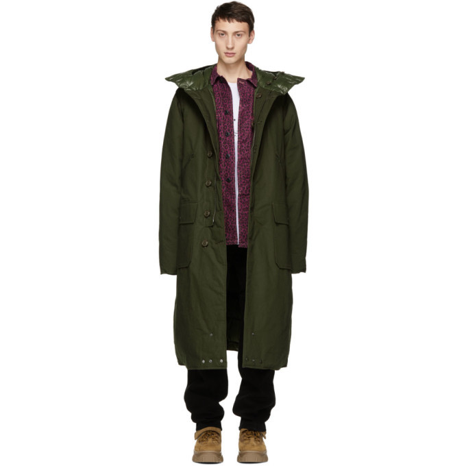 R13 Green Long Anorak Puffer Jacket R13