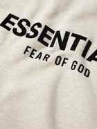 FEAR OF GOD ESSENTIALS - Logo-Flocked Cotton-Blend Jersey Mock-Neck Sweatshirt - Neutrals